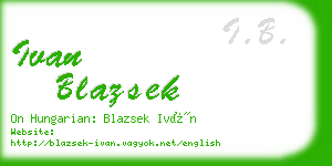 ivan blazsek business card